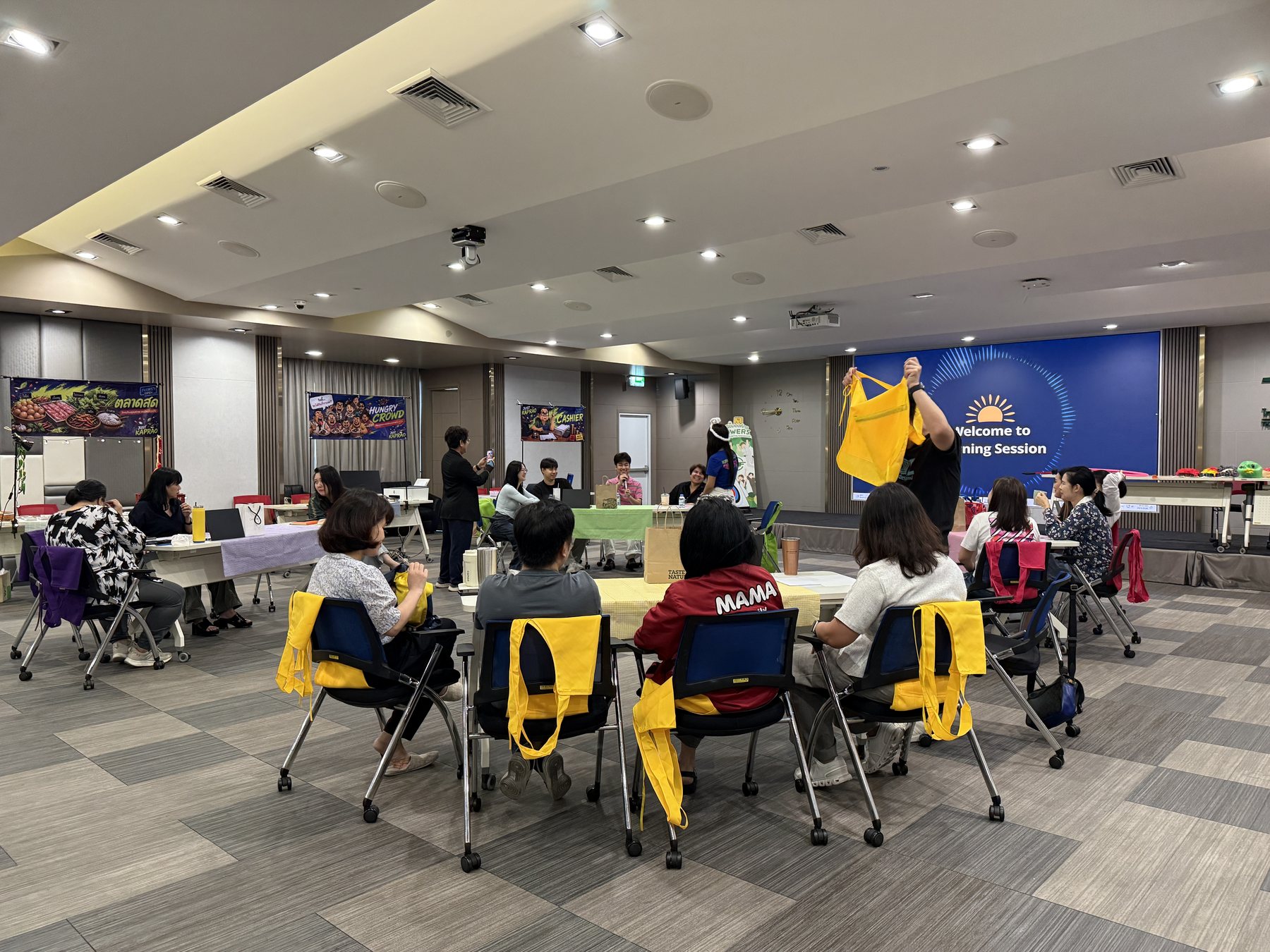Facilitator in training room