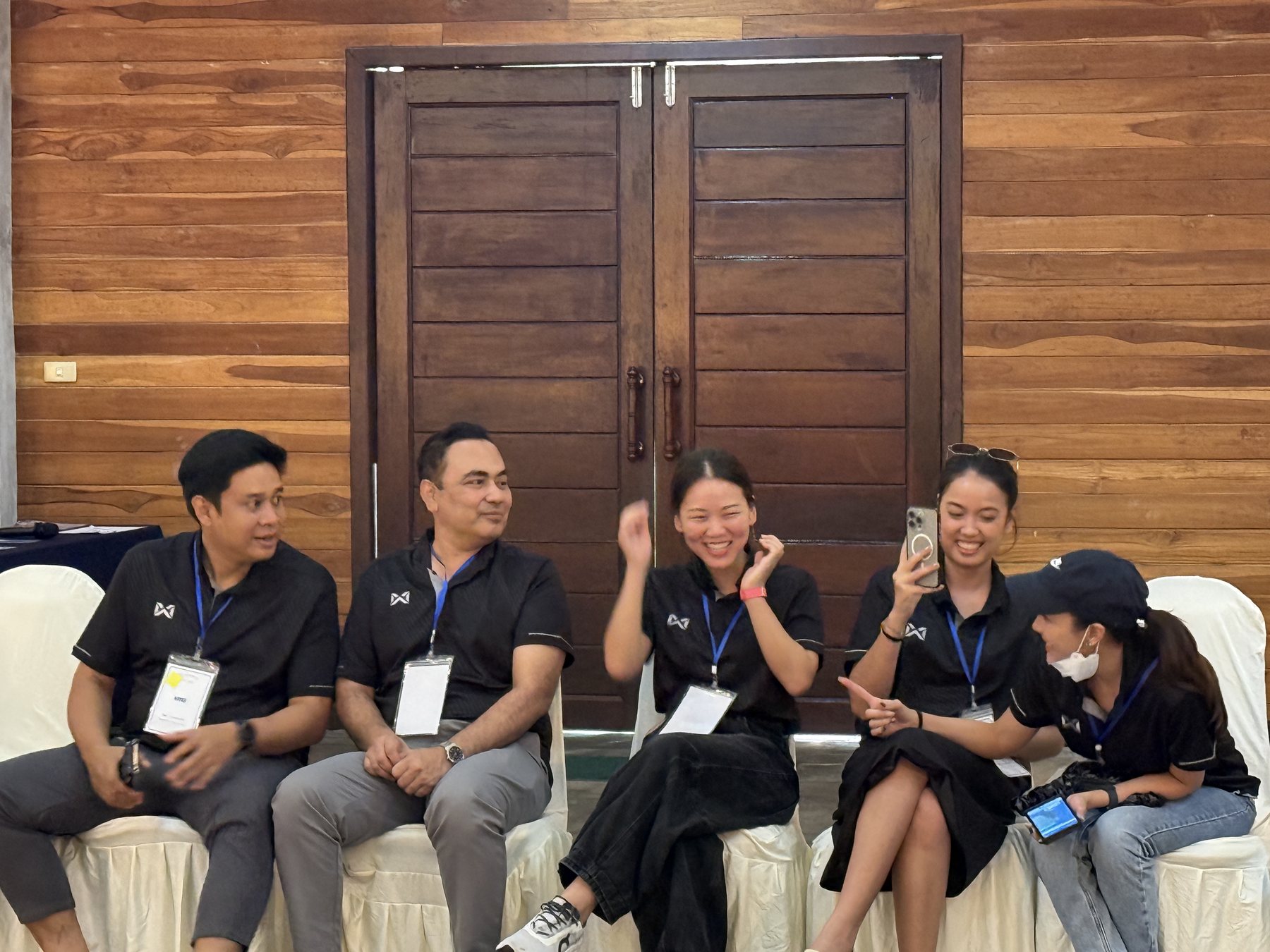 Participants laughing together